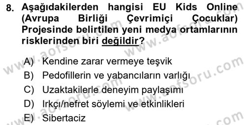 Dijital İletişim ve Yeni Medya Dersi 2020 - 2021 Yılı Yaz Okulu Sınav Soruları 8. Soru