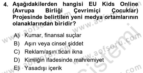 Dijital İletişim ve Yeni Medya Dersi 2021 - 2022 Yılı Yaz Okulu Sınav Soruları 4. Soru