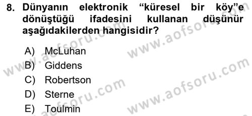 Dijital İletişim ve Yeni Medya Dersi 2021 - 2022 Yılı Yaz Okulu Sınav Soruları 8. Soru