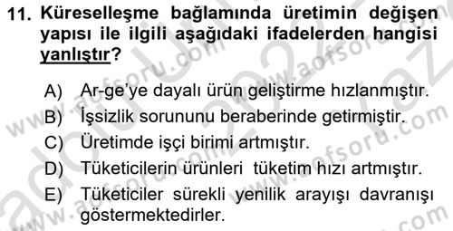 Dijital İletişim ve Yeni Medya Dersi 2022 - 2023 Yılı Yaz Okulu Sınav Soruları 11. Soru