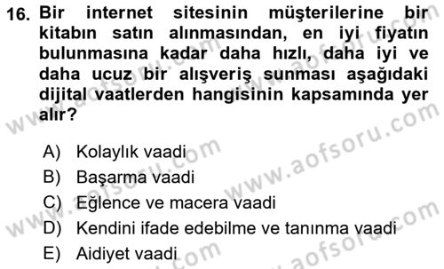 Dijital İletişim ve Yeni Medya Dersi 2022 - 2023 Yılı Yaz Okulu Sınav Soruları 16. Soru