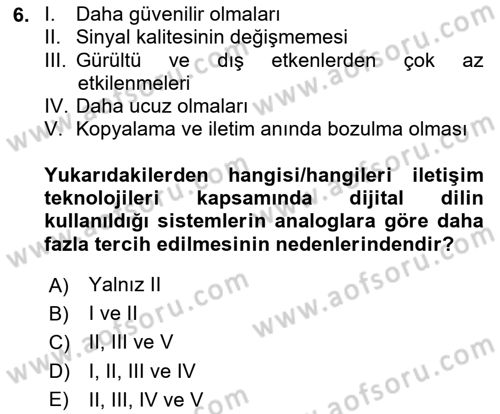 Dijital İletişim ve Yeni Medya Dersi 2023 - 2024 Yılı (Final) Dönem Sonu Sınav Soruları 6. Soru