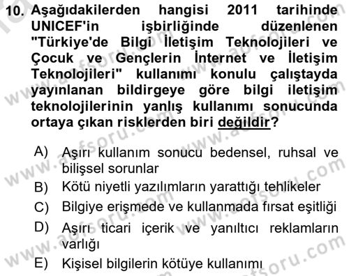 Dijital İletişim ve Yeni Medya Dersi 2023 - 2024 Yılı Yaz Okulu Sınav Soruları 10. Soru