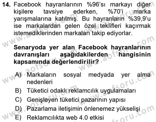 Dijital İletişim ve Yeni Medya Dersi 2023 - 2024 Yılı Yaz Okulu Sınav Soruları 14. Soru