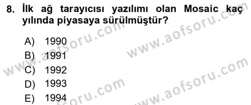 Dijital İletişim ve Yeni Medya Dersi 2023 - 2024 Yılı Yaz Okulu Sınav Soruları 8. Soru