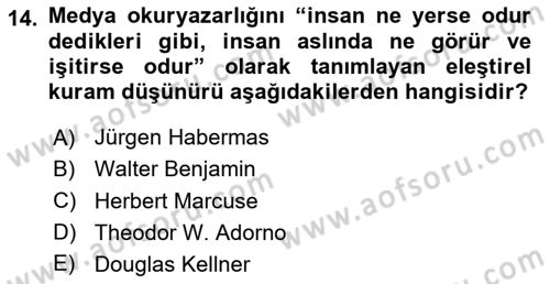 Dijital İletişim ve Yeni Medya Dersi 2024 - 2025 Yılı (Vize) Ara Sınav Soruları 14. Soru