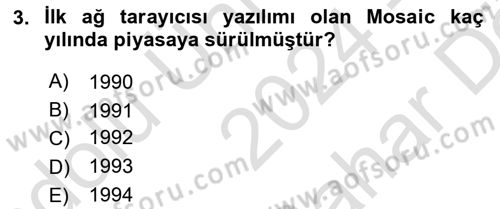 Dijital İletişim ve Yeni Medya Dersi 2024 - 2025 Yılı (Vize) Ara Sınav Soruları 3. Soru