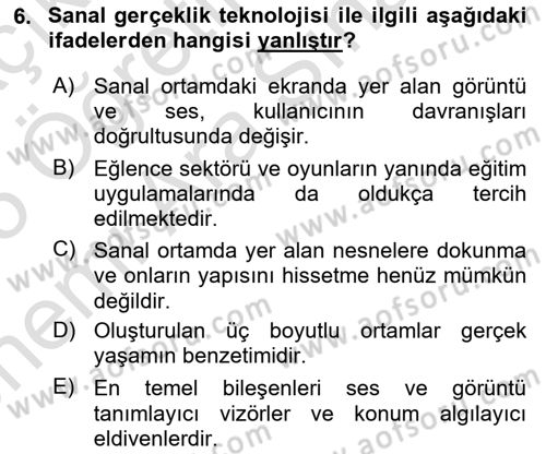 Dijital İletişim ve Yeni Medya Dersi 2024 - 2025 Yılı (Vize) Ara Sınav Soruları 6. Soru
