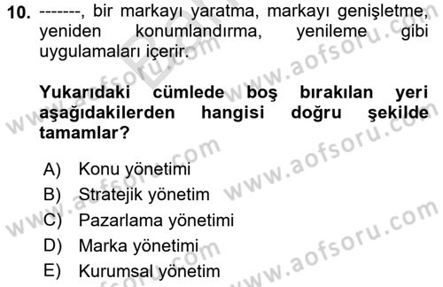 Dijital İletişim ve Yeni Medya Dersi 2024 - 2025 Yılı (Final) Dönem Sonu Sınav Soruları 10. Soru