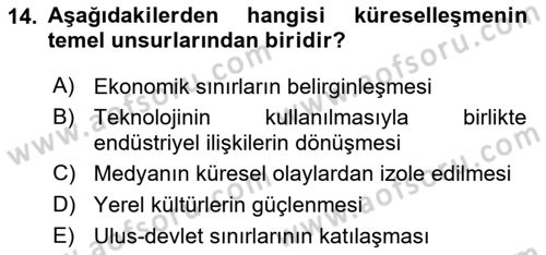 Dijital İletişim ve Yeni Medya Dersi 2024 - 2025 Yılı (Final) Dönem Sonu Sınav Soruları 14. Soru