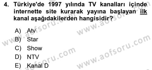 Dijital İletişim ve Yeni Medya Dersi 2024 - 2025 Yılı (Final) Dönem Sonu Sınav Soruları 4. Soru
