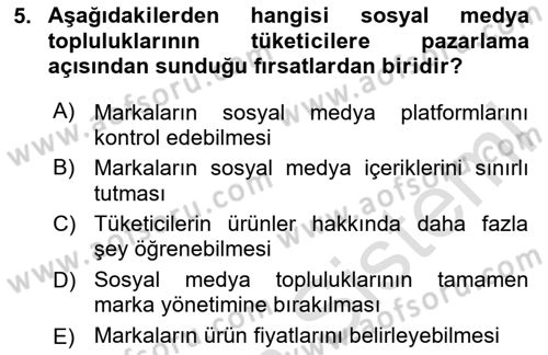 Dijital İletişim ve Yeni Medya Dersi 2024 - 2025 Yılı (Final) Dönem Sonu Sınav Soruları 5. Soru
