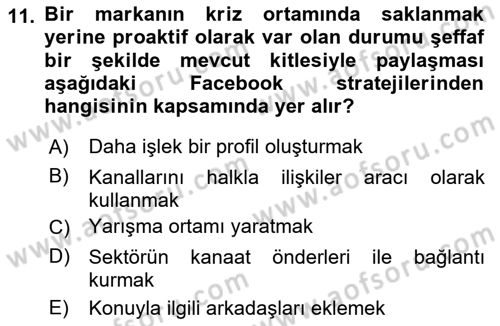 Dijital İletişim ve Yeni Medya Dersi 2024 - 2025 Yılı Yaz Okulu Sınav Soruları 11. Soru