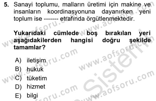 Dijital İletişim ve Yeni Medya Dersi 2024 - 2025 Yılı Yaz Okulu Sınav Soruları 5. Soru