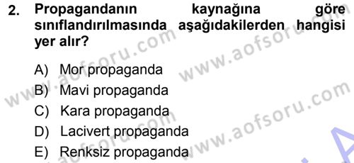 İkna Edici İletişim Dersi 2013 - 2014 Yılı (Vize) Ara Sınavı 2. Soru