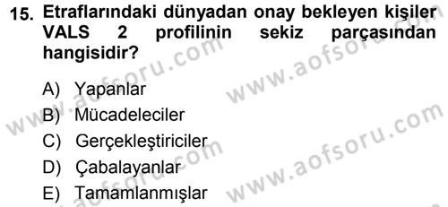 İkna Edici İletişim Dersi 2013 - 2014 Yılı Tek Ders Sınavı 15. Soru