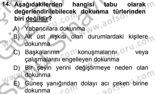 İkna Edici İletişim Dersi 2014 - 2015 Yılı (Final) Dönem Sonu Sınavı 14. Soru