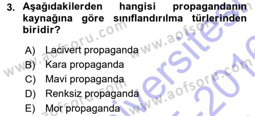 İkna Edici İletişim Dersi 2015 - 2016 Yılı (Final) Dönem Sonu Sınavı 3. Soru