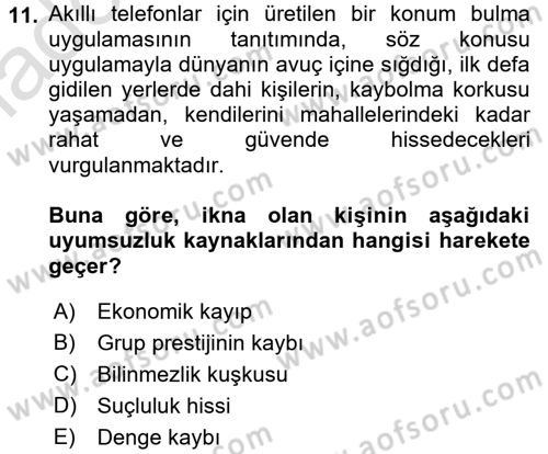 İkna Edici İletişim Dersi 2017 - 2018 Yılı (Vize) Ara Sınavı 11. Soru