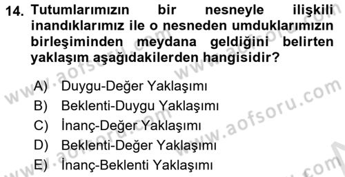 İkna Edici İletişim Dersi 2022 - 2023 Yılı (Vize) Ara Sınav Soruları 14. Soru
