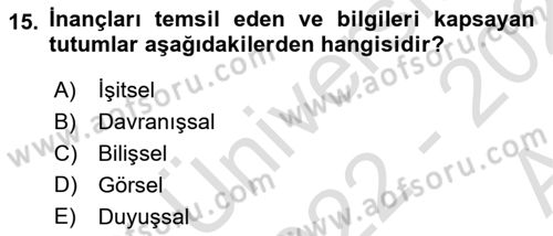 İkna Edici İletişim Dersi 2022 - 2023 Yılı (Vize) Ara Sınav Soruları 15. Soru