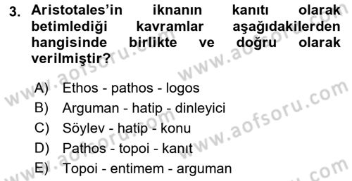 İkna Edici İletişim Dersi 2022 - 2023 Yılı (Vize) Ara Sınav Soruları 3. Soru