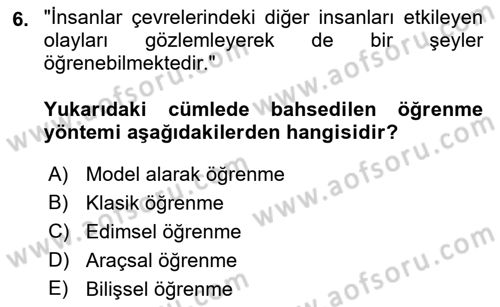 İkna Edici İletişim Dersi 2022 - 2023 Yılı (Vize) Ara Sınav Soruları 6. Soru