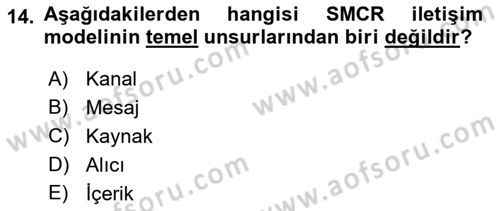 İkna Edici İletişim Dersi 2022 - 2023 Yılı (Final) Dönem Sonu Sınav Soruları 14. Soru