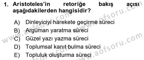 İkna Edici İletişim Dersi 2022 - 2023 Yılı Yaz Okulu Sınav Soruları 1. Soru