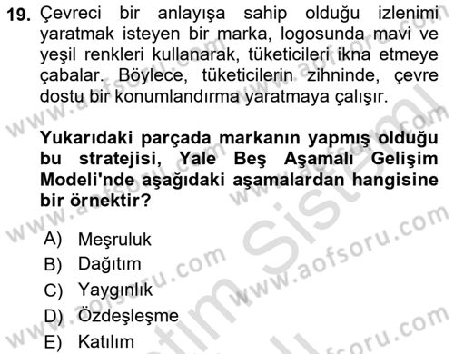 İkna Edici İletişim Dersi 2022 - 2023 Yılı Yaz Okulu Sınav Soruları 19. Soru