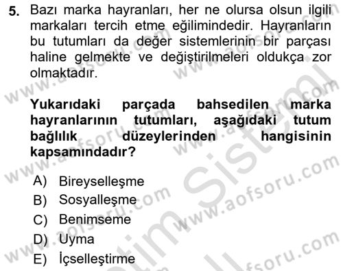 İkna Edici İletişim Dersi 2022 - 2023 Yılı Yaz Okulu Sınav Soruları 5. Soru