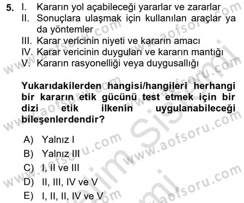 İkna Edici İletişim Dersi 2023 - 2024 Yılı (Vize) Ara Sınavı 5. Soru