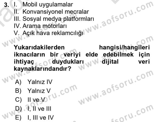 İkna Edici İletişim Dersi 2023 - 2024 Yılı (Final) Dönem Sonu Sınavı 3. Soru