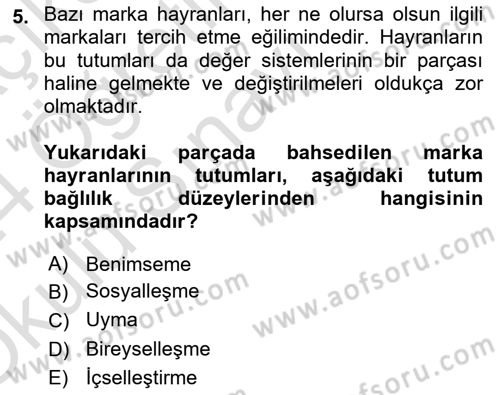İkna Edici İletişim Dersi 2023 - 2024 Yılı Yaz Okulu Sınav Soruları 5. Soru