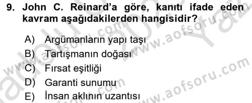 İkna Edici İletişim Dersi 2023 - 2024 Yılı Yaz Okulu Sınav Soruları 9. Soru