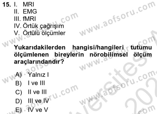 İkna Edici İletişim Dersi 2024 - 2025 Yılı (Vize) Ara Sınavı 15. Soru