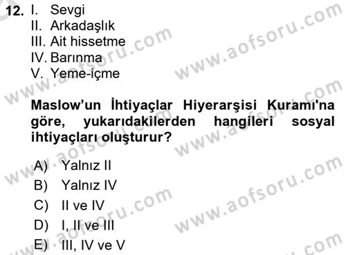 İkna Edici İletişim Dersi 2025 - 2026 Yılı (Vize) Ara Sınav Soruları 12. Soru
