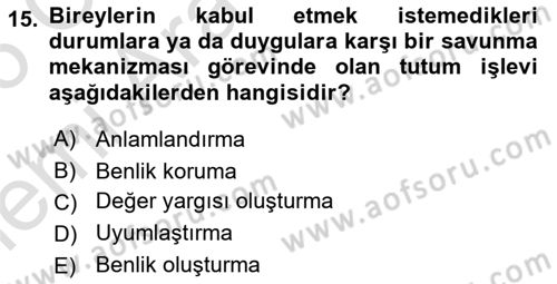İkna Edici İletişim Dersi 2025 - 2026 Yılı (Vize) Ara Sınav Soruları 15. Soru
