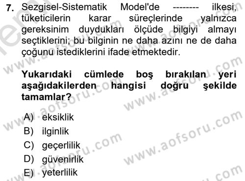 İkna Edici İletişim Dersi 2025 - 2026 Yılı (Vize) Ara Sınav Soruları 7. Soru