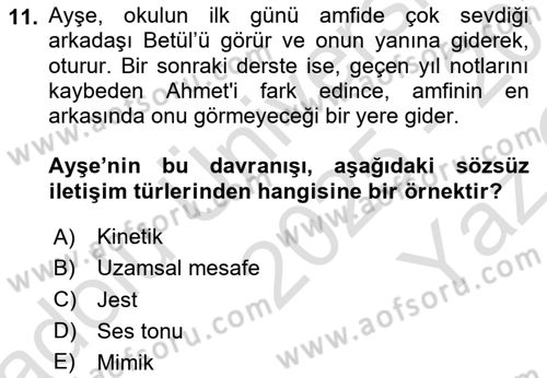 İkna Edici İletişim Dersi 2025 - 2026 Yılı Yaz Okulu Sınav Soruları 11. Soru