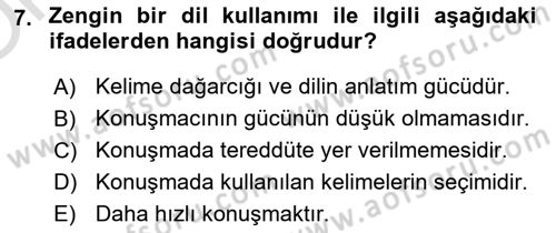 İkna Edici İletişim Dersi 2025 - 2026 Yılı Yaz Okulu Sınav Soruları 7. Soru