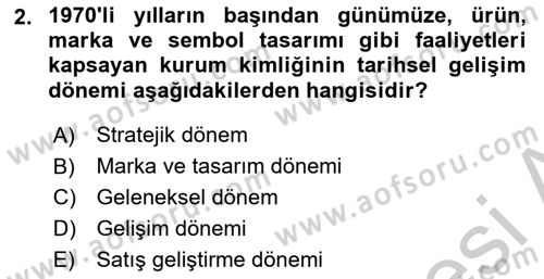 Kurumsal Kimlik Ve İmaj Yönetimi Dersi 2016 - 2017 Yılı (Vize) Ara Sınav Soruları 2. Soru