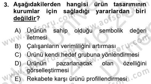 Kurumsal Kimlik Ve İmaj Yönetimi Dersi 2016 - 2017 Yılı (Final) Dönem Sonu Sınav Soruları 3. Soru