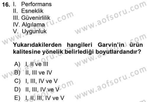 Kurumsal Kimlik Ve İmaj Yönetimi Dersi 2017 - 2018 Yılı (Final) Dönem Sonu Sınav Soruları 16. Soru