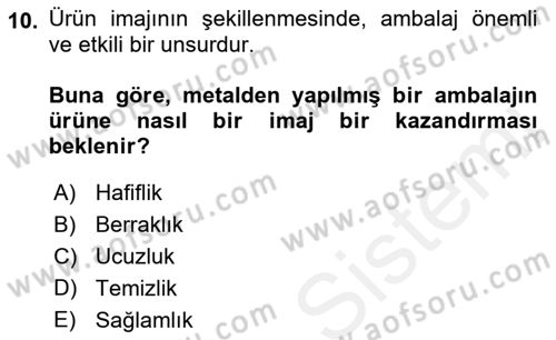 Kurumsal Kimlik Ve İmaj Yönetimi Dersi 2018 - 2019 Yılı (Final) Dönem Sonu Sınav Soruları 10. Soru