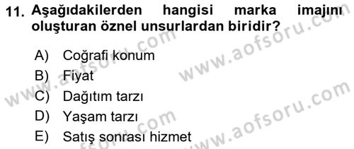 Kurumsal Kimlik Ve İmaj Yönetimi Dersi 2023 - 2024 Yılı (Final) Dönem Sonu Sınav Soruları 11. Soru