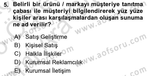 Kurumsal Kimlik Ve İmaj Yönetimi Dersi 2024 - 2025 Yılı (Vize) Ara Sınav Soruları 5. Soru