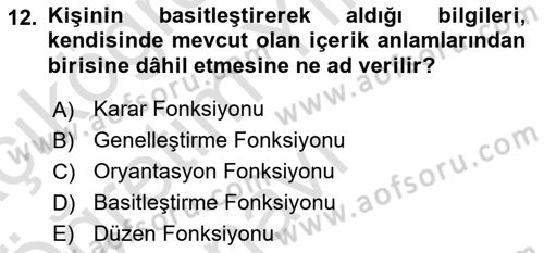 Kurumsal Kimlik Ve İmaj Yönetimi Dersi 2024 - 2025 Yılı Yaz Okulu Sınav Soruları 12. Soru