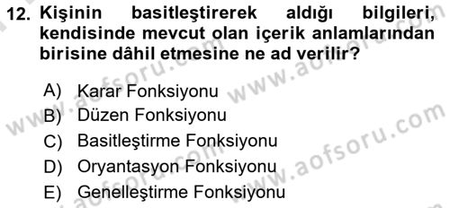 Kurumsal Kimlik Ve İmaj Yönetimi Dersi 2025 - 2026 Yılı (Final) Dönem Sonu Sınav Soruları 12. Soru