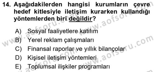 Kurumsal Kimlik Ve İmaj Yönetimi Dersi 2025 - 2026 Yılı (Final) Dönem Sonu Sınav Soruları 14. Soru